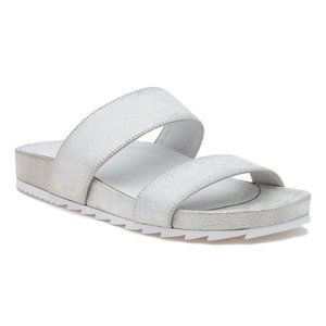 J Slides | Platino Metallic Edie Suede Sandals - Sz 8M - NEW!